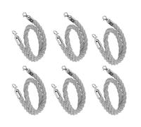 KLGFBDC 6 Pack Braided Rope Barrier with Hooks - 1/1.5/2/2.5/3m Hemp Control Rope for Crowd Control Event Divider Sturdy & Flexible Indoor/Outdoor Use