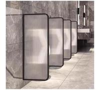KLGFBDC Black Urinal Partition Divider - Tempered Glass Privacy Screens with Stainless Steel Frame, Wall Mounted Baffle for Public Toilets in Hotels, Schools, and Malls - 2-3 Pcs Set
