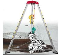 KLGFBDC Confined Space Tripod Kit with 1200/1800/2600lbs Winch - Professional Sewer Rescue Equipment for Industrial Use Heavy Duty 544.3kg Winch for Safety and Efficiency