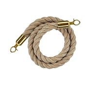 KLGFBDC Crowd Control Barrier Rope - 1.7m Decorative Hemp with Polished Carabiners Gold Stanchion Ropes for Event Planning Queue Management Security and Safety.