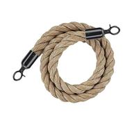KLGFBDC Crowd Control Barriers 1.2m Black Hemp Rope with Polished Carabiners Stanchion Ropes for Safety Queue Management Event Planning and Outdoor Use