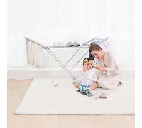 KLGFBDC Electric Heated Clothes Airer Dryer Foldable Indoor Horse Rack, Aluminium Alloy Towel Warmer, Clothes Dryer Machine With Winged, 18 Heated Bars, for Laundry Room Bathroom Saves Ene