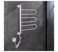 KLGFBDC Heated Towel Racks for Bathroom, Electric Towel Warmer Rotatable Wall Mounted 90W, Towel Warmer Racks with Timer/Temperature Control,White