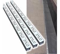 KLGFBDC Heavy Duty Stainless Steel Trench Drain System, 3 Pcs Yard Drainage Channel Grate, 2000lbs Load for Rain/Storm Water, Narrow Slot Gutter