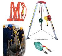 KLGFBDC Industrial Tripod Lifting Equipment Rescue & Retrieval Tripod, Emergency Life Saving Kits With 1200Lbs Manned Anti-Fall Device & Self-Locking System, Sturdy Aluminum Narrow