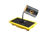 KLGFBDC Oil Tank Spill Tray,Spill Containment Platform, Modular Oil Drum Spill Pallet with Drain, Industrial Leak-Proof Polyethylene Tray for Garage Supermarket Basement(20 L/66X36X12 CM)