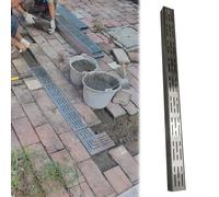 KLGFBDC Trench Drain System, Channel Drain with Grates for Driveway, Garage, Yard, Sidewalk, Garden, 2 Pcs, Durable Drainage Solution for Concrete and Outdoor Areas