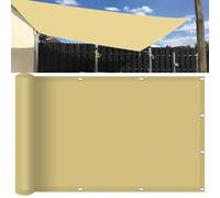 KLGFBDC Waterproof Rectangular Sun Shade Sail 280 x 320 cm 95% UV Protection Premium Polyester Canopy for Balcony Pool & Garden Sand YellowWeather Resistant Awning