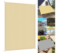KLGFBDC Waterproof Rectangular Sun Shade Sail 7.5 x 8.5m UV Protection Canopy for Pergola Patio Garden Balcony Pool Durable Weather Resistant Cream Color