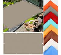 KLGFBDC Waterproof Square Sun Shade Sail 3.4 x 5 m Durable Canopy Fabric Weather Resistant with Grommets for Garden Patio Balcony Pool Taupe Outdoor Protection