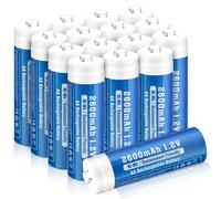 KLGFI AA Batteries, Pack of 16, 2600 mAh AA Batteries, Rechargeable, NI-MH Rechargeable Batteries AA, High Capacity 1.2 V Battery, Low Self-Discharge Household Batteries (Blue)