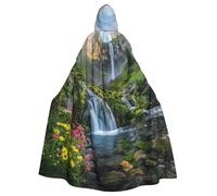 KLGRTJHK rainbow Hooded Cape for Adults, Halloween Cloak for Men & Women Wizard Robe Cosplay Costume Black Cloaks