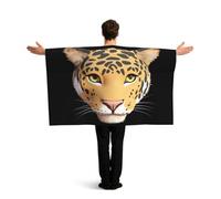 KLGRTJHK Wearable Cape with Sleeves, Lightweight Polyester Flag Poncho for Sporting Events, and Party Celebration cartoon tiger