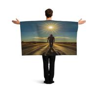 KLGRTJHK Wearable Cape with Sleeves, Lightweight Polyester Flag Poncho for Sporting Events, and Party Celebration The scorching sun is like fire