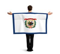 KLGRTJHK Wearable Cape with Sleeves, Lightweight Polyester Flag Poncho for Sporting Events, and Party Celebration West Virginia Flag