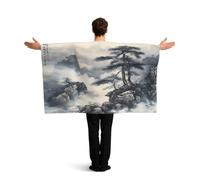 KLGRTJHK Wearable Cape with Sleeves, Lightweight Polyester Flag Poncho for Sporting Events, and Party Celebration Song Tao