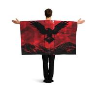 KLGRTJHK Wearable Cape with Sleeves, Lightweight Polyester Flag Poncho for Sporting Events, and Party Celebration Albania flag