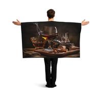 KLGRTJHK Wearable Cape with Sleeves, Lightweight Polyester Flag Poncho for Sporting Events, and Party Celebration Alcohol and cigarettes