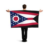 KLGRTJHK Wearable Cape with Sleeves, Lightweight Polyester Flag Poncho for Sporting Events, and Party Celebration Ohio State Flag