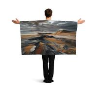 KLGRTJHK Wearable Cape with Sleeves, Lightweight Polyester Flag Poncho for Sporting Events, and Party Celebration Beach Gobi Desert