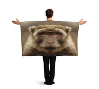KLGRTJHK Wearable Cape with Sleeves, Lightweight Polyester Flag Poncho for Sporting Events, and Party Celebration Lonely Monkey