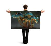 KLGRTJHK Wearable Cape with Sleeves, Lightweight Polyester Flag Poncho for Sporting Events, and Party Celebration The Secret of Mushrooms