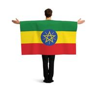 KLGRTJHK Wearable Cape with Sleeves, Lightweight Polyester Flag Poncho for Sporting Events, and Party Celebration Flag of Ethiopia