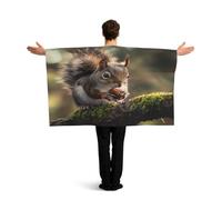 KLGRTJHK Wearable Cape with Sleeves, Lightweight Polyester Flag Poncho for Sporting Events, and Party Celebration Squirrels in the Forest