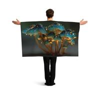 KLGRTJHK Wearable Cape with Sleeves, Lightweight Polyester Flag Poncho for Sporting Events, and Party Celebration The Secret of Mushrooms