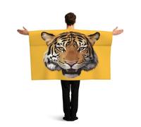 KLGRTJHK Wearable Cape with Sleeves, Lightweight Polyester Flag Poncho for Sporting Events, and Party Celebration Tiger's head