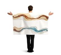 KLGRTJHK Wearable Cape with Sleeves, Lightweight Polyester Flag Poncho for Sporting Events, and Party Celebration A fluttering veil