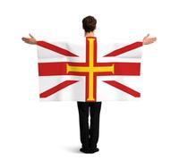 KLGRTJHK Wearable Cape with Sleeves, Lightweight Polyester Flag Poncho for Sporting Events, and Party Celebration Flag of Guernsey Islands