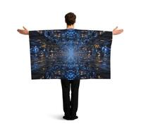 KLGRTJHK Wearable Cape with Sleeves, Lightweight Polyester Flag Poncho for Sporting Events, and Party Celebration Future World
