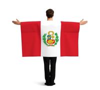 KLGRTJHK Wearable Cape with Sleeves, Lightweight Polyester Flag Poncho for Sporting Events, and Party Celebration Flag of Peru