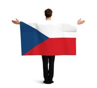 KLGRTJHK Wearable Cape with Sleeves, Lightweight Polyester Flag Poncho for Sporting Events, and Party Celebration Czech Flag