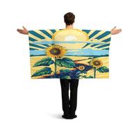 KLGRTJHK Wearable Cape with Sleeves, Lightweight Polyester Flag Poncho for Sporting Events, and Party Celebration Kansas Flag