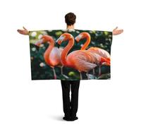 KLGRTJHK Wearable Cape with Sleeves, Lightweight Polyester Flag Poncho for Sporting Events, and Party Celebration The Mystery of the Flamingo