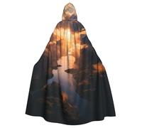 KLGRTJHK Xiaoguang's Radiance Hooded Cape for Adults, Halloween Cloak for Men & Women Wizard Robe Cosplay Costume Black Cloaks