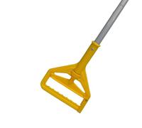 KLHB-YF 60-inch Heavy-Duty Commercial Industrial mop Handle, Suitable for Cotton and Fiber mop Heads, with Threaded Clamping Device, Aluminum Handle, Suitable for Floor Cleaning - Yellow