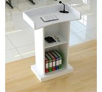 KLHGBH Lectern Podium,Multifunctional Wooden Laptop Desk,Applicable to The Host's Etiquette Reception Company Park Restaurant Wedding/White/Without Drawer