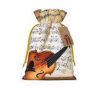 KLHNMFGR Butterfly And Cello Christmas Gift Bag With Drawstring Closure & Cards Extra Large Santa Sack For Festive Treats