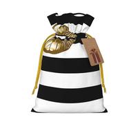 KLHNMFGR Lips Printed In Black And White Stripes Christmas Gift Bag With Drawstring Closure & Cards Extra Large Santa Sack For Festive Treats