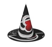 KLHNMFGR Music Symbols Love Printed Halloween Witch Hats For Adults, Witches Wizard Halloween Cosplay Cap Accessories