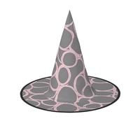 KLHNMFGR Quatrefoil Grey Printed Halloween Witch Hats For Adults, Witches Wizard Halloween Cosplay Cap Accessories