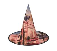 KLHNMFGR The Old Hollywood Printed Halloween Witch Hats For Adults, Witches Wizard Halloween Cosplay Cap Accessories, Black, 3 PCS