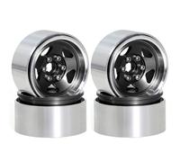 KLHYTGFA 2.2" for RC Rim 4pcs Aluminum Beadlock Wheels Rims 12mm Hex Fit for 1/10 Scale RC Crawler Axial Wraith RR10 SCX10 90046 TRX4 TRX6(Schwarz)