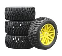 KLHYTGFA 4pcs for 1/10 RC Model 4WD Sport Pull Rally Car Wheel Rims & Tires Diameter 95mm, Width 37mm 2.2" Tyres for 94170(608Y-7007)