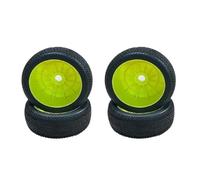 KLHYTGFA 4pcs for 1/8 RC Buggy Tires 25a Shore Super Soft 17mm Hex Pre-glued For ARR-MA Trax-xas HPI(4pcs green)