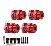 KLHYTGFA 4Pcs for 5353 5353X 17mm Wheel Hubs & Hex Nuts Splined Aluminum for RC Car Traxxas 1/10 E-MAXX Summit E-REVO REVO 3.3 Slayer Pro 4x4(Rot)
