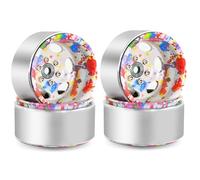 KLHYTGFA 4pcs Metal Deep Dish 1.9" Beadlock Wheel Rim Negative Offset for 1/10 RC Crawler Car Axial SCX10 Pro Capra Trxs TRX4 D90(WHITE)